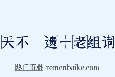 天不憗遗一老组词是什么意思的图片